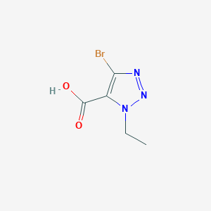 molecular formula C5H6BrN3O2 B13247422 4-Bromo-1-ethyl-1H-1,2,3-triazole-5-carboxylic acid 