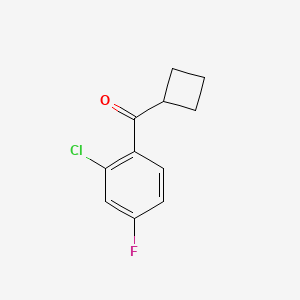 molecular formula C11H10ClFO B1324744 2-Chloro-4-fluorophenyl cyclobutyl ketone CAS No. 898791-03-2
