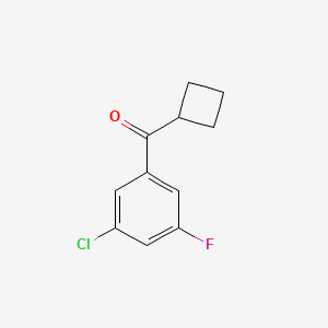 molecular formula C11H10ClFO B1324745 3-氯-5-氟苯基环丁基酮 CAS No. 898791-06-5