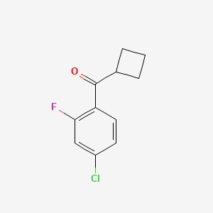 molecular formula C11H10ClFO B1324746 4-Chloro-2-fluorophenyl cyclobutyl ketone CAS No. 898791-09-8