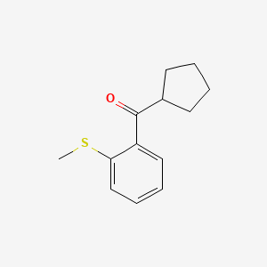 molecular formula C13H16OS B1324753 Cyclopentyl 2-thiomethylphenyl ketone CAS No. 898791-42-9