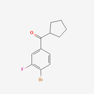 molecular formula C12H12BrFO B1324755 4-Bromo-3-fluorophenyl cyclopentyl ketone CAS No. 898791-58-7