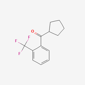 molecular formula C13H13F3O B1324757 Cyclopentyl 2-trifluoromethylphenyl ketone CAS No. 898791-64-5
