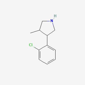 molecular formula C11H14ClN B13247597 3-(2-Chlorophenyl)-4-methylpyrrolidine 