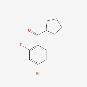 molecular formula C12H12BrFO B1324760 4-Bromo-2-fluorophenyl cyclopentyl ketone CAS No. 898791-68-9
