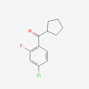 molecular formula C12H12ClFO B1324763 4-Chloro-2-fluorophenyl cyclopentyl ketone CAS No. 898791-75-8