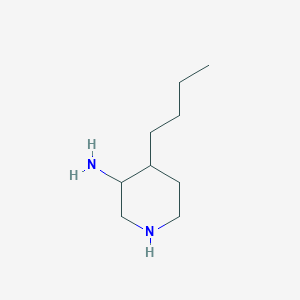 molecular formula C9H20N2 B13247636 4-Butylpiperidin-3-amine 