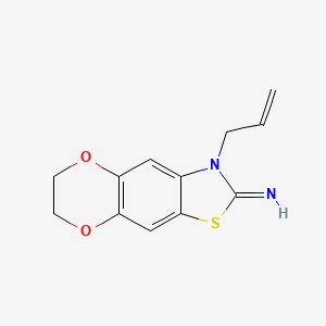 molecular formula C12H12N2O2S B13247701 6-(Prop-2-en-1-yl)-10,13-dioxa-4-thia-6-azatricyclo[7.4.0.0,3,7]trideca-1(9),2,7-trien-5-imine 