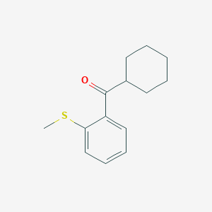 molecular formula C14H18OS B1324775 Cyclohexyl 2-thiomethylphenyl ketone CAS No. 898769-03-4