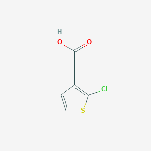 molecular formula C8H9ClO2S B13247763 2-(2-Chlorothiophen-3-yl)-2-methylpropanoic acid 