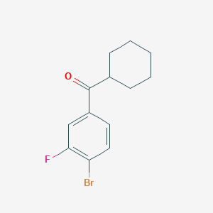 molecular formula C13H14BrFO B1324777 4-Bromo-3-fluorophenyl cyclohexyl ketone CAS No. 898769-21-6