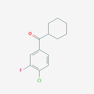 molecular formula C13H14ClFO B1324778 4-Chloro-3-fluorophenyl cyclohexyl ketone CAS No. 898769-24-9