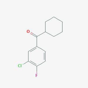 molecular formula C13H14ClFO B1324779 3-Chloro-4-fluorophenyl cyclohexyl ketone CAS No. 898769-27-2