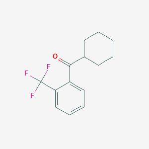 molecular formula C14H15F3O B1324780 Cyclohexyl 2-trifluoromethylphenyl ketone CAS No. 898769-30-7