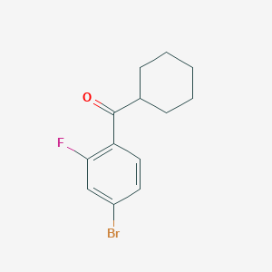 molecular formula C13H14BrFO B1324782 4-Bromo-2-fluorophenyl cyclohexyl ketone CAS No. 684271-18-9