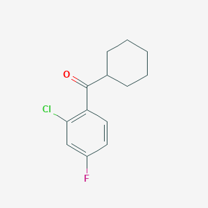 molecular formula C13H14ClFO B1324783 2-Chloro-4-fluorophenyl cyclohexyl ketone CAS No. 898769-33-0