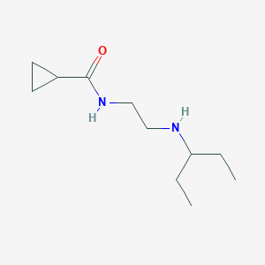molecular formula C11H22N2O B13247831 N-{2-[(pentan-3-yl)amino]ethyl}cyclopropanecarboxamide 