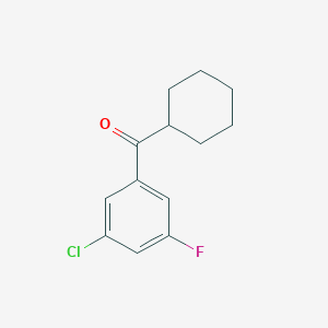 molecular formula C13H14ClFO B1324784 3-Chloro-5-fluorophenyl cyclohexyl ketone CAS No. 898769-36-3