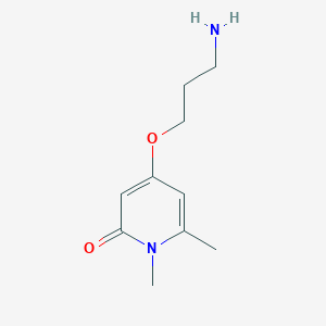 molecular formula C10H16N2O2 B13247847 4-(3-Aminopropoxy)-1,6-dimethyl-1,2-dihydropyridin-2-one 