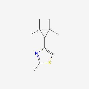 molecular formula C11H17NS B13247878 2-Methyl-4-(2,2,3,3-tetramethylcyclopropyl)-1,3-thiazole 