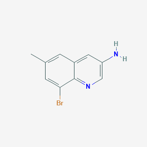 molecular formula C10H9BrN2 B13247909 8-Bromo-6-methylquinolin-3-amine 