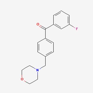 molecular formula C18H18FNO2 B1324794 3-Fluoro-4'-morpholinomethyl benzophenone CAS No. 898769-98-7