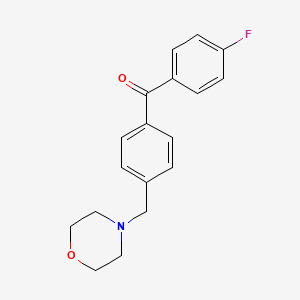 molecular formula C18H18FNO2 B1324795 4-Fluoro-4'-morpholinomethyl benzophenone CAS No. 898770-00-8
