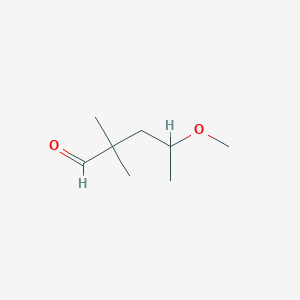 molecular formula C8H16O2 B13247952 4-Methoxy-2,2-dimethylpentanal 