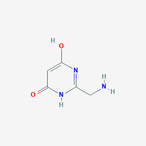 molecular formula C5H7N3O2 B13247960 2-(Aminomethyl)-6-hydroxy-3,4-dihydropyrimidin-4-one 
