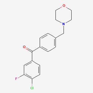 B1324797 4-Chloro-3-fluoro-4'-morpholinomethyl benzophenone CAS No. 898770-23-5