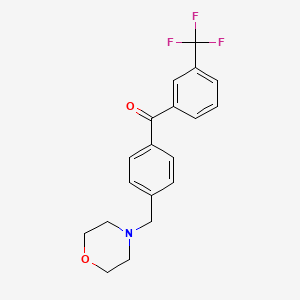 molecular formula C19H18F3NO2 B1324801 4'-Morpholinomethyl-3-trifluoromethylbenzophenone CAS No. 898770-38-2