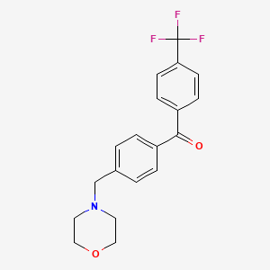 molecular formula C19H18F3NO2 B1324802 4-Morpholinomethyl-4'-trifluoromethylbenzophenone CAS No. 898770-41-7