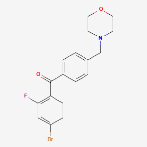molecular formula C18H17BrFNO2 B1324803 4-Bromo-2-fluoro-4'-morpholinomethyl benzophenone CAS No. 898770-44-0