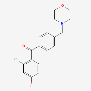 molecular formula C18H17ClFNO2 B1324804 2-Chloro-4-fluoro-4'-morpholinomethyl benzophenone CAS No. 898770-47-3