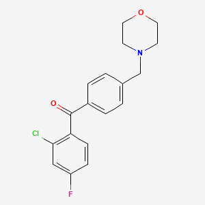 B1324804 2-Chloro-4-fluoro-4'-morpholinomethyl benzophenone CAS No. 898770-47-3