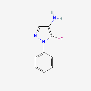 molecular formula C9H8FN3 B13248070 5-fluoro-1-phenyl-1H-pyrazol-4-amine 