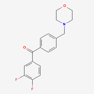molecular formula C18H17F2NO2 B1324808 3,4-Difluoro-4'-morpholinomethyl benzophenone CAS No. 898770-67-7
