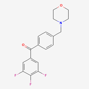 molecular formula C18H16F3NO2 B1324810 4'-Morpholinomethyl-3,4,5-trifluorobenzophenone CAS No. 898770-71-3