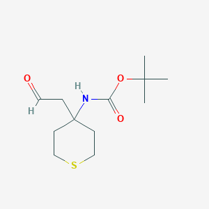 molecular formula C12H21NO3S B13248139 Tert-butyl (4-(2-oxoethyl)tetrahydro-2H-thiopyran-4-YL)carbamate 