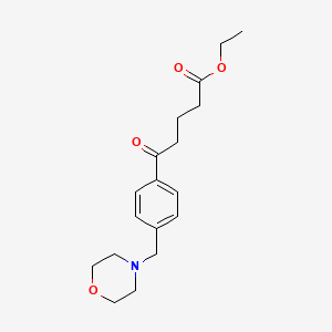 molecular formula C18H25NO4 B1324814 Ethyl 5-[4-(morpholinomethyl)phenyl]-5-oxovalerate CAS No. 898770-83-7