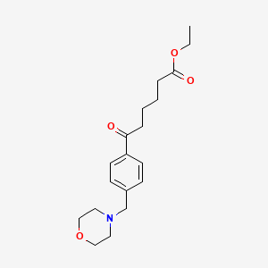 molecular formula C19H27NO4 B1324815 Ethyl 6-[4-(morpholinomethyl)phenyl]-6-oxohexanoate CAS No. 898770-85-9
