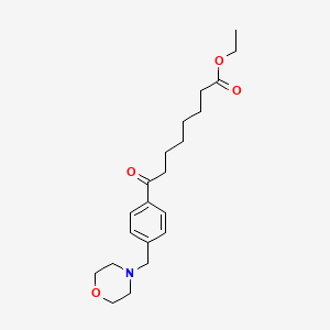 molecular formula C21H31NO4 B1324817 Ethyl 8-[4-(morpholinomethyl)phenyl]-8-oxooctanoate CAS No. 898770-89-3
