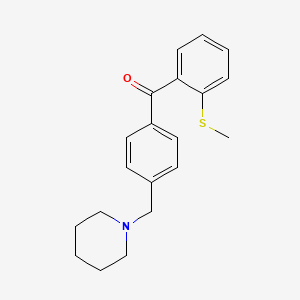 B1324819 4'-Piperidinomethyl-2-thiomethylbenzophenone CAS No. 898771-23-8
