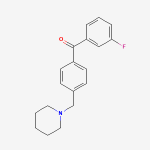 molecular formula C19H20FNO B1324821 3-Fluoro-4'-piperidinomethyl benzophenone CAS No. 898771-40-9