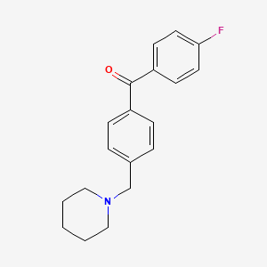 molecular formula C19H20FNO B1324822 4-Fluoro-4'-piperidinomethyl benzophenone CAS No. 898771-43-2