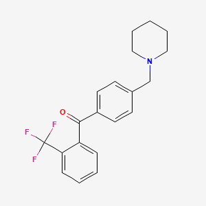 molecular formula C20H20F3NO B1324826 4'-Piperidinomethyl-2-trifluoromethylbenzophenone CAS No. 898775-32-1