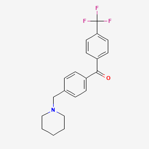 molecular formula C20H20F3NO B1324827 4-Piperidinomethyl-4'-trifluoromethylbenzophenone CAS No. 898775-38-7