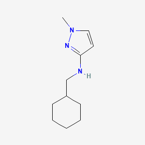molecular formula C11H19N3 B13248293 N-(cyclohexylmethyl)-1-methyl-1H-pyrazol-3-amine 