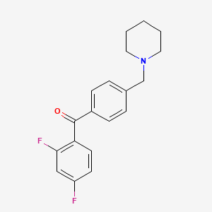 molecular formula C19H19F2NO B1324830 2,4-Difluoro-4'-piperidinomethyl benzophenone CAS No. 898775-63-8