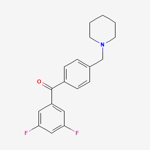 molecular formula C19H19F2NO B1324831 3,5-Difluoro-4'-piperidinomethyl benzophenone CAS No. 898775-67-2